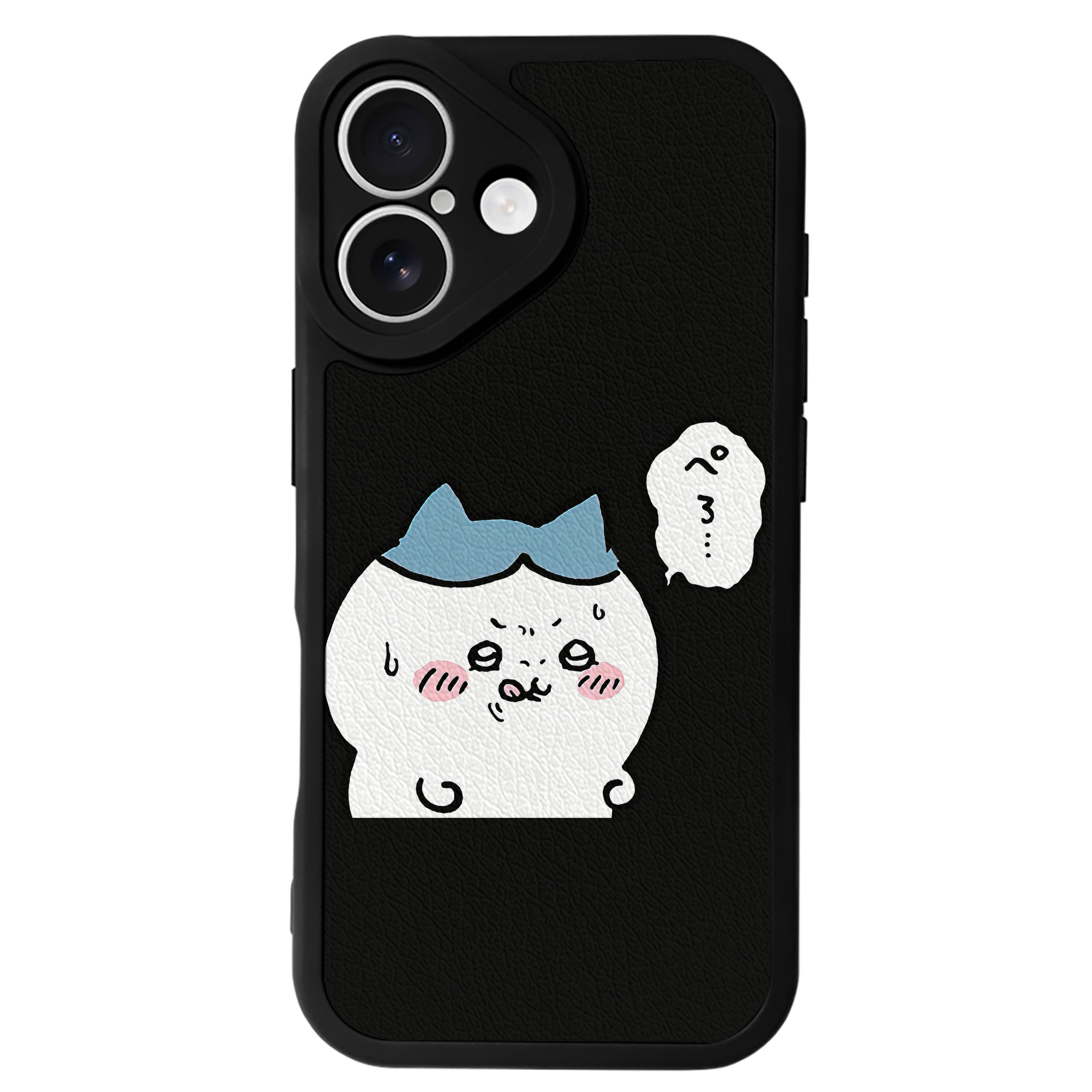 （画像用） ちいかわ ハチワレ Chii-kawa hachiware 【iPhone 16シリーズ対応】シリコンスマホケース（レザー調） 材質：シリコン